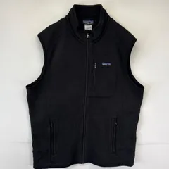 古着 パタゴニア patagonia ベスト ベターセーター フリース ワンポイントロゴ フルジップ アウトドア XL  ブラック メンズ