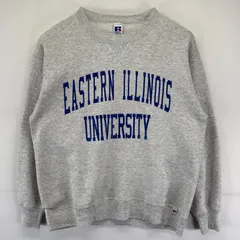 古着 90's/90年代 ラッセル Russell USA製 スウェット カレッジプリント クルーネック トレーナー 前V 2XL  グレー系 メンズ
