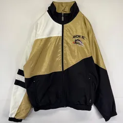 古着 ホロウェイ Holloway ナイロンジャケット フルジップ マルチカラー カレッジ 刺繍 S  ゴールド メンズ