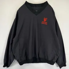 古着 ホロウェイ Holloway ナイロンジャケット ナイロンプルオーバー Vネック 刺繍 大きいサイズ XL  ブラック メンズ