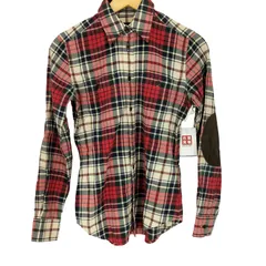 ラルフローレン RALPH LAUREN チェック柄 エルボーパッチ 長袖チェックシャツ レディース JPN：2 