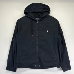 古着 ポロ・ラルフローレン POLO RALPH LAUREN ジャケット 大きいサイズ コットンパーカー ワンポイントロゴ刺繍 2XL  ブラック メンズ