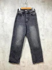 classicalelf クラシカルエルフ elf019 ゆったり ハイウエスト ワイド ストレート デニムパンツ sizeL/黒 ■■レディース