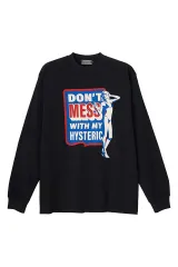 HYSTERIC GLAMOUR ヒステリックグラマー 02261CL03 DON’T MESS Tシャツ BLACK 正規通販 メンズ