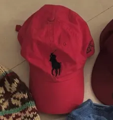ポロ ビックポニー レッド ウール 帽子