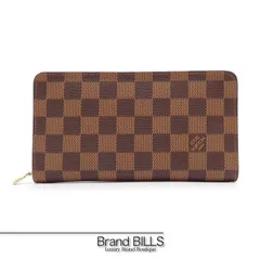 未使用品 LOUIS VUITTON ルイ ヴィトン ポルトモネ・ジップ 長財布 N61728 ラウンドファスナー ダミエ ブラウン ゴールド金具