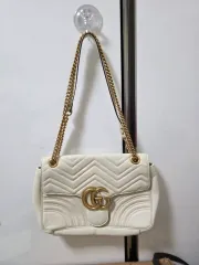 今セール) グッチ マトラッセ GGマーモント チェーン ショルダーバッグ アイボリー