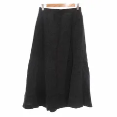 レリアン Leilian ヴィンテージ フレアスカート ウール 11 ダークグレー ヘリンボーン柄 ロング丈  /NL ■GY58