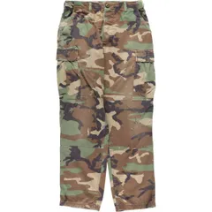 古着 迷彩柄 ウッドランドカモ リップストップ ミリタリー カーゴパンツ コンバットパンツ MEDIUM-REGULAR メンズw32相当/eaa458612