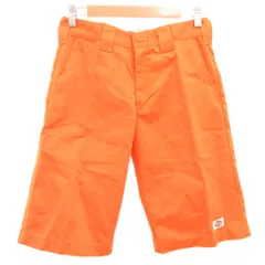 ディッキーズ Dickies 美品 ショートパンツ 28 オレンジ色 無地 ベルトループ /SJ ■GY60
