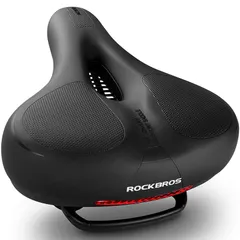 【在庫セール】ROCKBROS(ロックブロス)自転車 サドル 超肉厚 痛くない 低反発 サドルクッション 衝撃吸収 穴開き 通気 ソフト 防水 バック反射テープ クロスバイク マウンテンバイク ママチャリのサムネイル