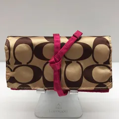 COACH 小物入れ アクセサリーケース ベージュ ピンク ナイロン コーチ SGKY26-0559