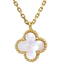 ヴァンクリーフアーペル Van Cleef & Arpels ネックレス スウィート アルハンブラ ペンダント パールホワイト×イエローゴールド 白 シェル Au750 18K  【箱】【中古】