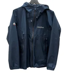 モンベル mont-bell ストームクルーザー ジャケット レインウエア ナイロン パーカー ゴアテックス GORE-TEX アウトドア 防水 軽量 NAVY 紺 1128617 ロゴ ネイビー Lサイズ 104LT-376