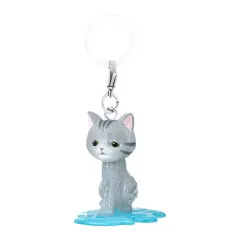 【中古】ストラップ 猫(短毛C) 「しょんぼり猫 めじるしアクセサリー～救出物語～」