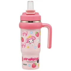 マイメロディ 水筒 ステンレスタンブラー 570ml ハンドル付 2WAY ストロー 保温 保冷 ぷっくりバルーン 子供 子ども キッズ サンリオ キャラクター スケーター