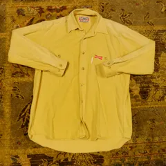 [Rare 90s] Budweiser Vintage Work Shirt M - Back Embroidery Mustard Yellow
