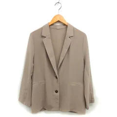 ミラオーウェン Mila Owen テーラード ジャケット 薄手 透け感 ワイド 無地 1 ベージュ /NT2