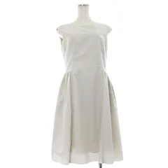 ミスジェイ MISS J ワンピース 38 ライトベージュ 無地 ボートネック ノースリーブ フレア /GG ■GY60