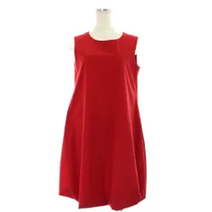 ミスジェイ MISS J フレアワンピース 38 赤 レッド 無地 ラウンドネック ノースリーブ /GG ■GY60