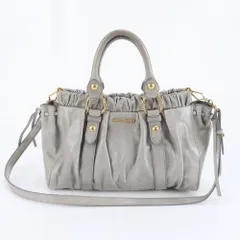 極美品 ミュウミュウ ヴィッテロリュクス レザー 2WAY ショルダーバッグ 斜め掛け ハンド トート レディース EUE DM37-9【中古】