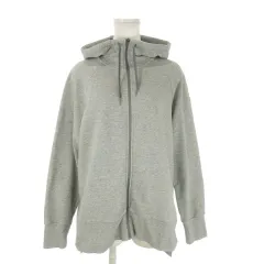 ナイキ NIKE DRI-FIT ジップパーカー スウェット L グレー フード付き サイドスリット /AO12 ■GY58