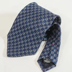 GIVENCHY ジバンシー ロゴ総柄ネクタイ シルク100％ イタリア製 ネイビー系 幅9.5cm 高級感 ビジネス フォーマル メンズ　美品