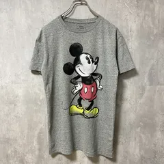 古着 used　Disney　ディズニー　ミッキー　Mickey Mouse　半袖プリントTシャツ　グレー　キャラクター【値引き交渉OK！】