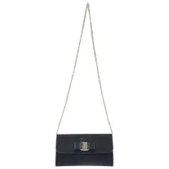Salvatore Ferragamo (サルヴァトーレフェラガモ) ★★ ⑤ ヴァラ・リボンチェーンショルダーバッグ レディース ブラック ONE SIZE