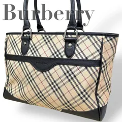 ☆★BURBERRY　バーバリー★トートバッグ　ノバチェック　ロゴ　ベージュ　レディース　A4サイズ収納可　キャンバス　レザー★♯2204