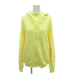 アディダス adidas タグ付き パーカー フーディー フード付き ジップアップ M 黄 イエロー /YJ ■GY66