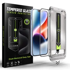 【特価商品】iPhone 用強化ガラスフィルム 2枚セット｜9H超硬度｜自動吸着｜指紋防止・耐傷｜高透過率｜防塵貼り付けキット付き (iphone 16Pro max)