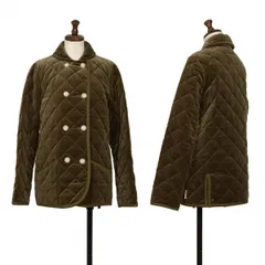 トラディショナル ウェザーウェアTraditional Weatherwear ベロア中綿キルティングジャケット オリーブ36