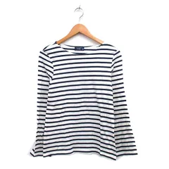 セントジェームス SAINT JAMES カットソー Tシャツ 長袖 コットン ボーダー S ホワイト 白 /KT7