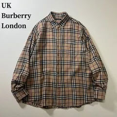 UK Burberry London BD　ノバチェック　長袖シャツ　バーバリーロンドン　ベージュ　XL 古着