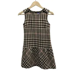 バーバリーブルーレーベル ワンピース サイズ36 S レディース美品  - ベージュ×ダークブラウン×マルチ ノースリーブ/ひざ丈/チェック柄