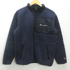 g■チャンピオン/champion フリースジャケット オーバーサイズ ボアブルゾン/C3-Q615【M】紺/men's/50【中古】■