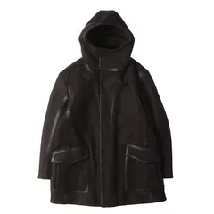 【美品】Salvatore Ferragamo サルヴァトーレ フェラガモ コート ネイビー 紺 サイズ:52 | レザーパイピング ウールフラノ フーデッド ロング コート | アウター ジャケット 上着【メンズ】【中古】のサムネイル