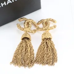 美品 ヴィンテージ シャネル 93A ココマーク 唐草 溶岩 タッセル イヤリング ゴールド アクセサリー レディース EEM DH28-2【中古】