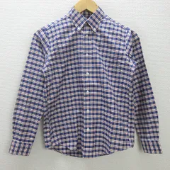 g■ブルックスブラザーズ/BROOKS BROTHERS 長袖BDシャツ/チェック柄【M】紺/LADIES/72【中古】■