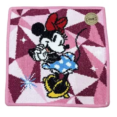 FEILER(フェイラー) 小物新品同様  - ピンク×黒×マルチ ハンドタオル/JAL限定/ディズニー創立100周年記念/ミニーマウス/Disneyコラボ