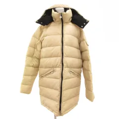 モンクレール MONCLER ダウンコート ロング フード ロゴ 1 ベージュ /JS ■GY18