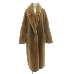 ザラ ZARA フェイクファーコート ロング S 茶 ブラウン /GV