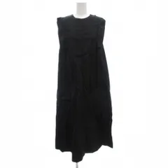 ランバンオンブルー LANVIN en Bleu ノースリーブワンピース ロング バックリボン ナイロン 36 黒 ブラック /GV
