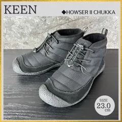 【ケア済／清潔に整えたリユース靴】S663 極美品 KEEN HOWSER II CHUKKA ハウザー2 チャッカ レースアップスニーカー  マイクロフリースライニング ハイカット モックシューズ スリッポン スニーカー1023818 黒ブラック23.0cm