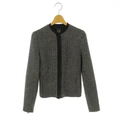 アルマーニエクスチェンジ A/X ARMANI EXCHANGE ジップアップノーカラージャケット ブルゾン XS/TP ブラック ホワイト /ES ■OSのサムネイル