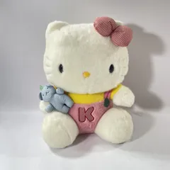 ★ 希少！  Hello Kitty ハローキティ レトロ タイニーチャム くま付き ぬいぐるみ  Sanrio サンリオ BIG 全長36㎝  平成レトロ 現状品