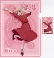 【中古】グッズセット 若月ニコ A4クリアファイル＆ステッカーセット 「一番くじ TVアニメ ウィッチウォッチ」 H賞