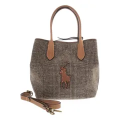 Polo by Ralph Lauren ポロ バイ ラルフ ローレン BELLPORT チェックウールブレンドショルダーバッグ  ブラウン