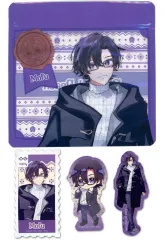 【中古】グッズセット もふ ジッパーバッグ＆ステッカー「一番くじ カラフルピーチ いつもの場所でまちあわせ!」 からぴち賞